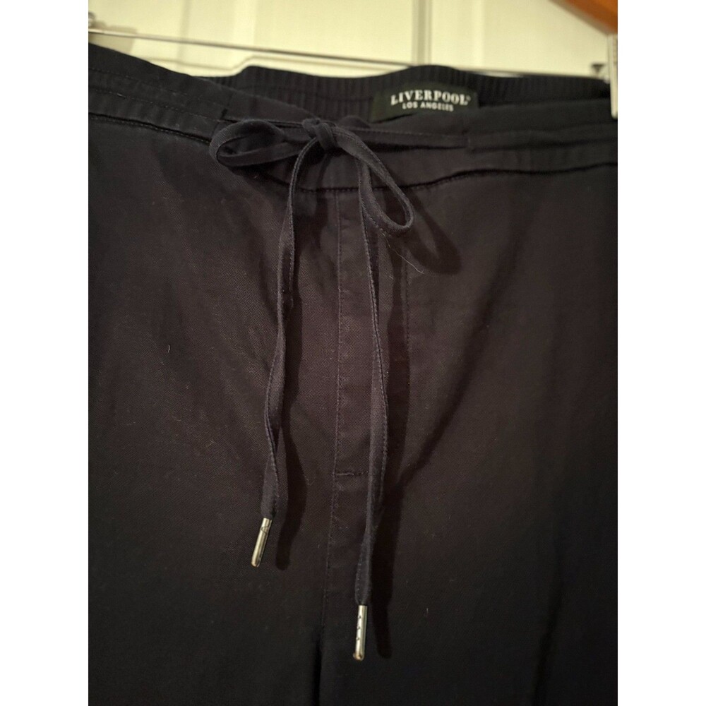 Liverpool Los Angeles Drawstring Wide Leg Pants Women's Size 18 Black - Picture 3 of 6